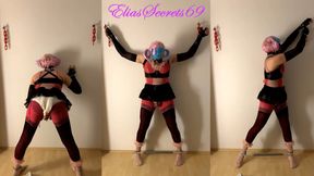 Sissy in self bondage with time lock and chasity cage + BONUS Video - ElisaSecrets69