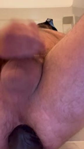 Fat Puppy Goes Feral for Horse Dildo