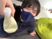 エッチな大学生がマヨネーズで乳首を刺激しメスイキしまくる♡【チクニー動画】　ゲイ　ホモ　ノンケ　ドライオーガズム　女性向け　男性向け