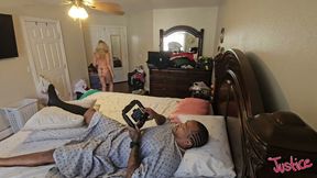 Nurse Charlie Nurses Big Black Cock to Life & Takes Pussy Full of Cum