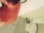 Straight Australian wolf edging with see-through fleshlight, huge cumshot !