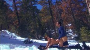 Thick all natural huge tit Mexican chic gets fucked on the snow