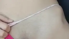 Fitness girl strips naked and masturbates in front of an unknown taxi