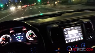 Inked up Mallory Maneater sucks cock in the car