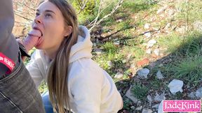 Stranger's Thick Dick&#x1F32D; Gets Sucked by Cute Hiker in Saucy Outdoor Romp