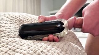 Spunking rock-hard after joy with the stroker plaything
