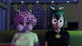 Tsu & Mina Throatpie Inflation - My Hero Academia 3D Hentai Anime