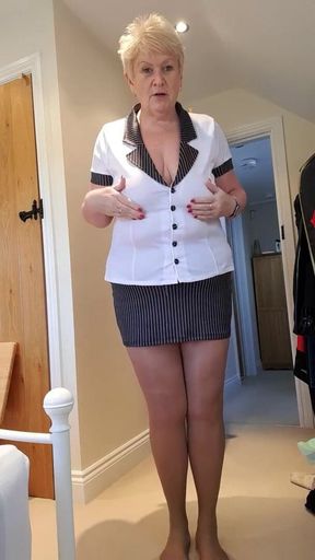 Filthy secretary seduces her boss in order to save her job