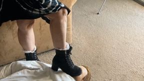 Greek Goddess Black Boot Face Trample