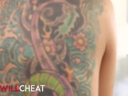 She Will Cheat - Tattooed Babe Kimberly Chi Cheats On Her Husband With A Big Dick In Front Of Him