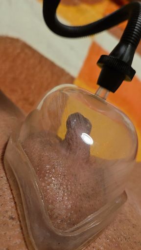 Pumping my cuntboy FTM pussy until it's fat and shiny