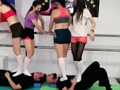 Russian Trample Championship - Double Trampling In Stockings