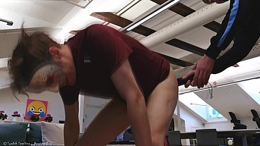 Amateurboy Gets An Ass Blistering Initiation Paddling