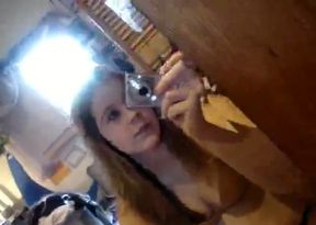 Cute and hot teen films herself and stripteases in her room