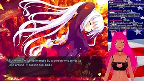 Lewd VTuber Neko Seduces in "My GF is the President" Anime Game Livestream