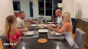 Foursome with 2 Busty Blondes