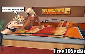 D cartoon blonde fucked by man and tranny
