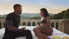 Andrea Retali and her handsome sunset in the background give an exceptional orgy - love red-hot hard-core porn!