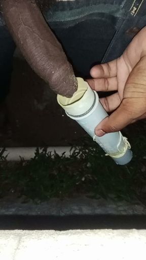Mastrubation with pipe