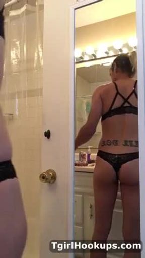 nikki toying ass in bathroom