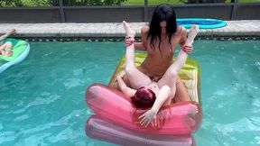 outdoor amateur swinger pool party orgy