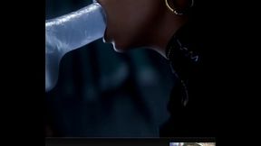 Freckled Cock Whore Practices Her Deepthroating On A Dildo