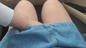 I Let Stranger Touch My Pussy in The Car No Panties Under The Dress