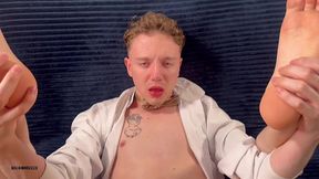 passionate couple in intimate bareback anal with intense handsfree cumshot and creampie