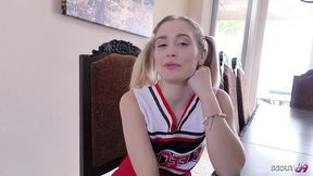 cute pigtails cheerleader teen with braces give rimjob and get fucked while play with hitachi by older guy