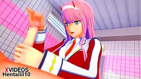 Zero Two Delights Her Lover with Seductive Blowjob in Steamy Hentai Moment