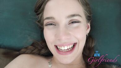 Pigtailed amateur Venus Vixen creams from getting eaten, sucks cock and gets fucked hard POV