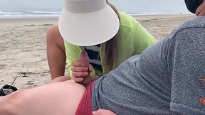 Public Beach Handjob Turns Into Cock Riding With Strangers Watching