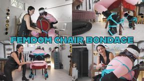 Femdom Spanking Bench Bondage- Leather Mistress Stella Liberty ties Deanne in Rope Bondage and Canes Her - 4K MP4