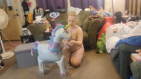 Unicorn Mylar Pull Along