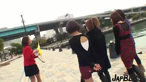 Japanese Group Gathering on the Bus