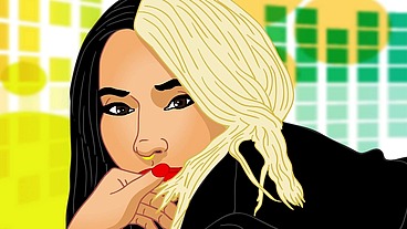 Big titty goth Girl cartoon - huge lil booty petite sexy woman.