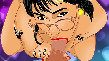 Big titty goth Girl cartoon - huge lil booty petite sexy woman.