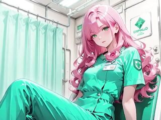 Pink Hair Nurse's Afternoon Whispers: From Slothful Gaze to Fingertips Trembling