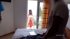 Public anal with the hotel boy on the hotel terrace