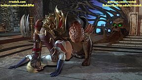 Power Girl Pleasing Shao Kahn