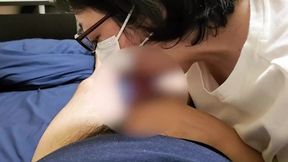 A married woman takes pleasure as she eagerly consumes a man's cock&#x1F32D;