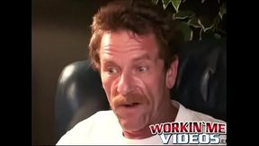 Experienced rod choker spanks his hairy cock and sprays cum