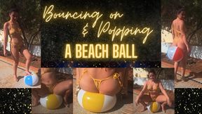 Beach ball bouncing and popping