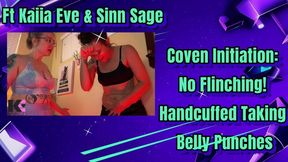 Coven Initiation: No Flinching! Handcuffed Taking Belly Punches
