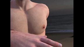 Tom at the beach with flip flops