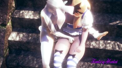 Alice Gets Filled with Thick White Cream by the Rabbit