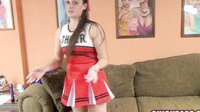 ChickPass - Titty Melanie Hicks lifts her cheerleader skirt to masturbate