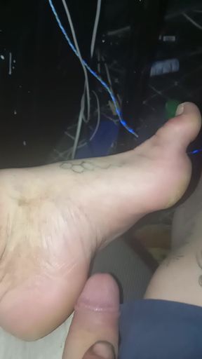 Pretty foot to penis