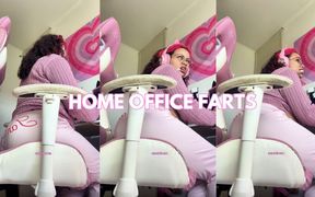 Home Office Leggings Farts Nonstop Pretending with Coworker Then Dirty Talk