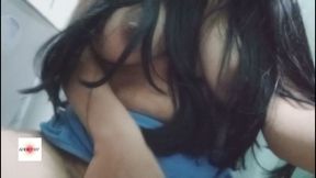 Silence and in the bathroom with fingers in my vagina